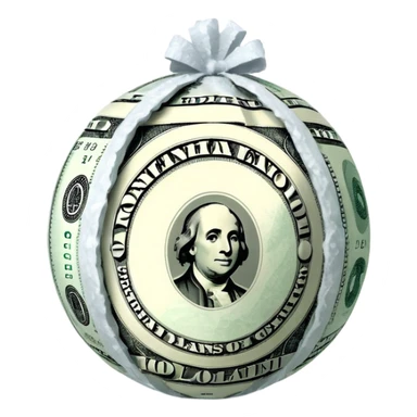 Snow ball with dollar bills  sticker