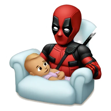 Deadpool with baby sticker