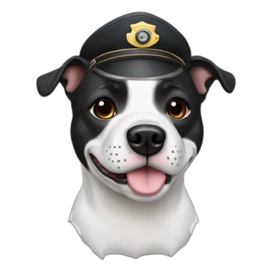 black and white staffy pilot sticker