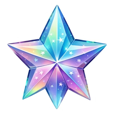 hd detailed glittering holographic star shaped crystal sticker