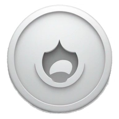 white circle with a thin gray line going down the middle of it sticker