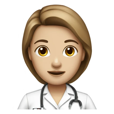 Female nurse white skin brown hair sticker