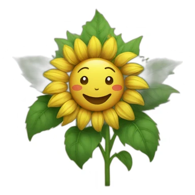 a smiling sunflower sticker