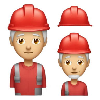 Industrial professional senior mechanical fitter working with a helmet red and red clothing sticker