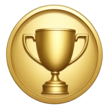 gold trophy in Round coin sticker