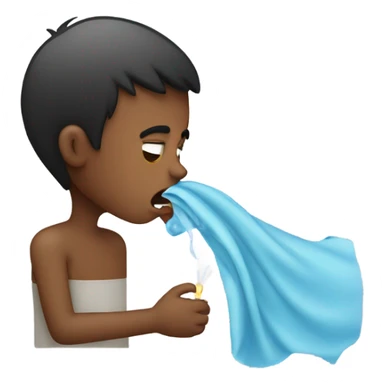 Sick coughing boy sticker