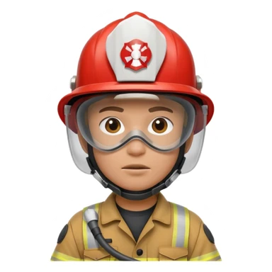 Firefighter with respiratory protection white helmet sticker