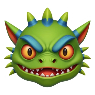 angry Warcraft murloc emoji, frowning, sharp teeth sticker