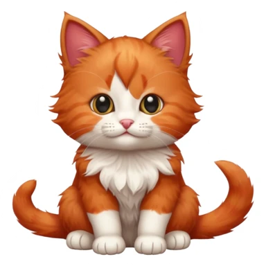 a sitting red kitten sticker
