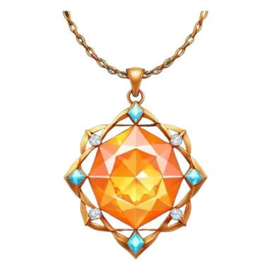 Fantasy Magic Orange Necklace Diamonds Low Poly sticker