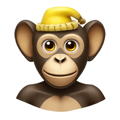 Monkey with banana hat sticker
