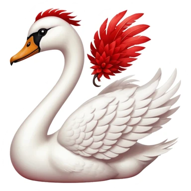 Swan in cherry red  sticker