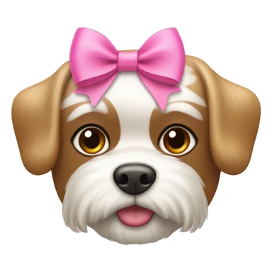 Shitzhu with pink bow sticker