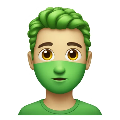 green head and big eyes  sticker
