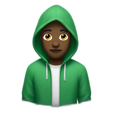 green haired black man wearing hoodie sticker
