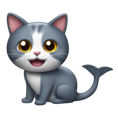 cat with a shark tail sticker