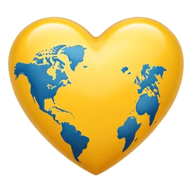 yellow heart with a map sticker