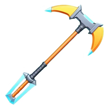 futuristic space mining pickaxe, glowing energy blade, sci-fi metal handle, neon accents, 3D cartoon, mobile game icon, clean background, no text, no watermark

 sticker