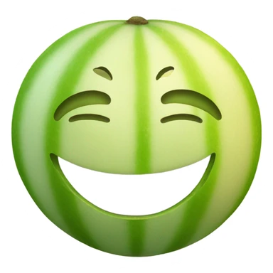 Melon fruit smiling with a heart in his hands sticker