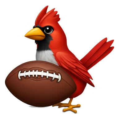 Cardinal with a football sticker