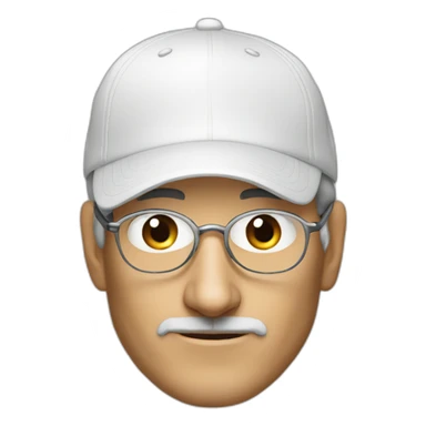Steve Jobs with a cap sticker