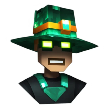Pixel Minecraft Fedora Halloween Head Mask Diamond Obsidian Emerald Flame Shiny Glow Reward Legendary Unique Epic Mystery sticker