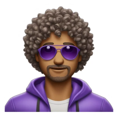 curly-hair-purple-cool-guy-round-star-sunglasses sticker