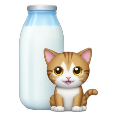 cat with milk sticker