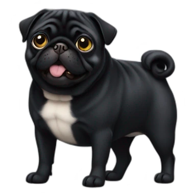 Black pug being fat sticker