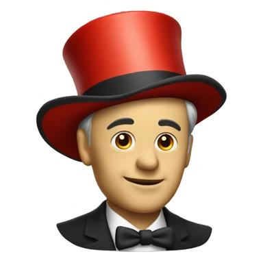 a classic top hat with a red ribbon at the base sticker