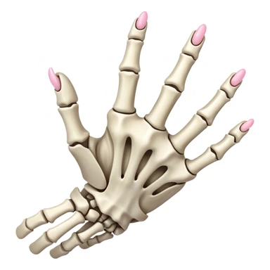 skeleton hand with pinky and ring fingers folded inward sticker