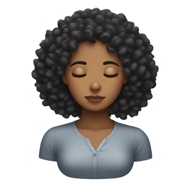 Black curly head girl sleeping sticker