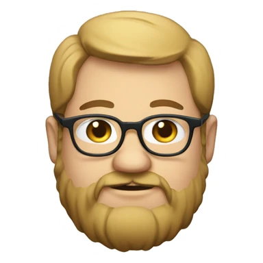 a fat nerd with glasses and a beard, sticker