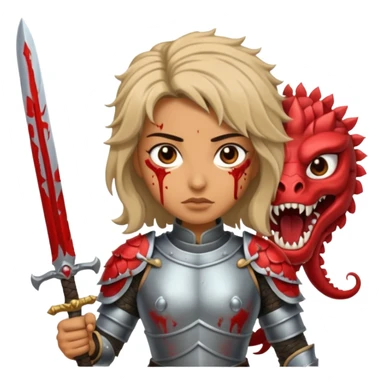 Fierce Latina in armor with a sword after a battle cutting off the head of a hydra sticker