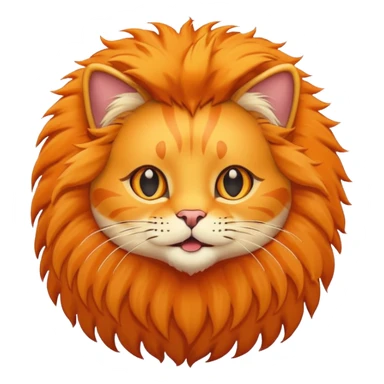 playful cat with a lion's mane emoji sticker