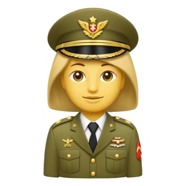 Eine salutierenden Emoji (Hautfarbe: weiß) in Armee Klamotten sticker