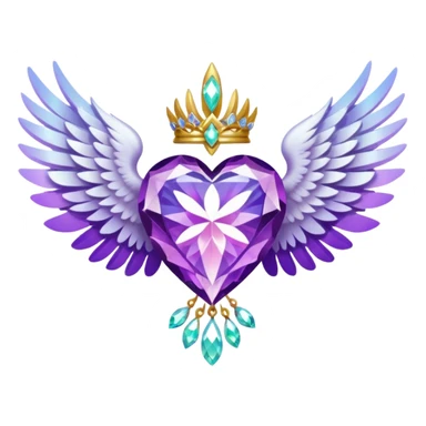 holy emblem with white wings and purple diamond in the middle sticker