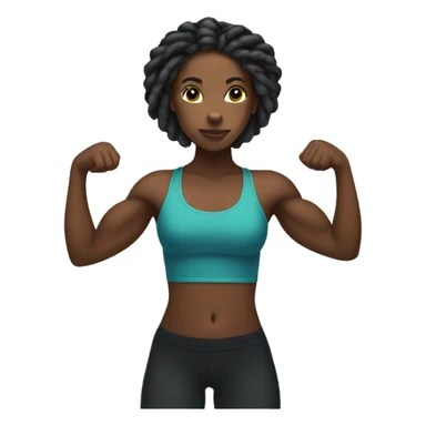 Black girl with locs doing bicep curls sticker