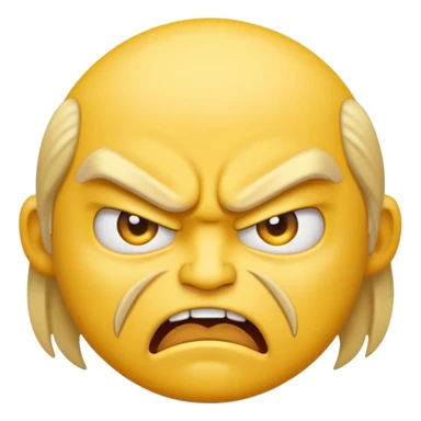angry face emoji, classic style sticker