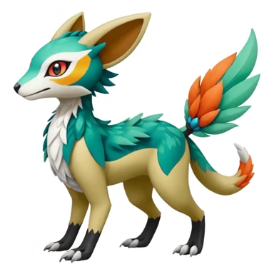 Meloetta-Vernid-Trico-Fionbri-Sergal-Pokémon-Fakémon-fusion-hybrid-creature sticker