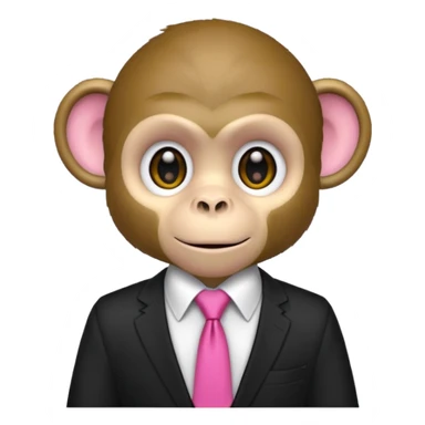  monkey with black shirt,pink tie sticker