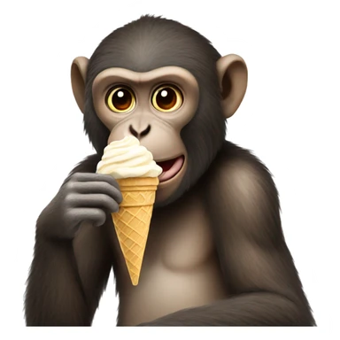 Monkey eating an ice cream sticker