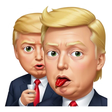 Trump tasting elon Musk sticker