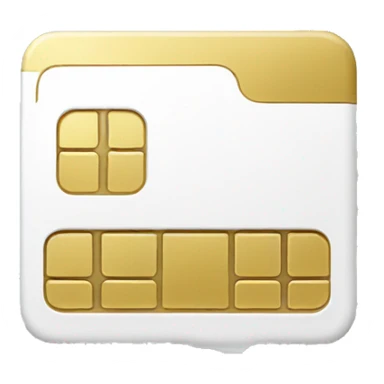 SIM card with white and gold colors sticker