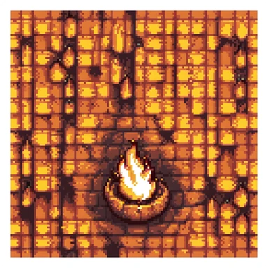 Transform the flame so it is made up of pixelated zeros and ones, like a retro video game, with the binary digits forming the flame shape, in pixel art style. sticker