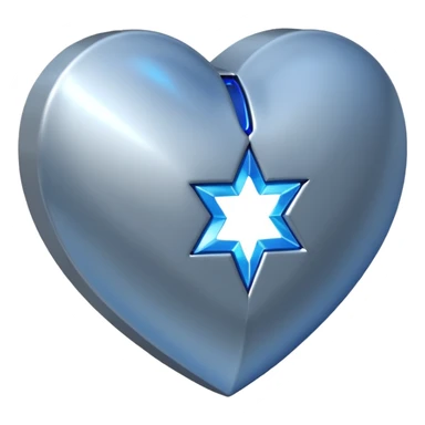 A geometric 3D heart with a blue star inside sticker
