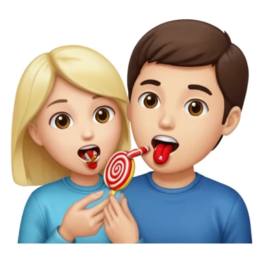 Someone giving candy and opening your mouth sticker