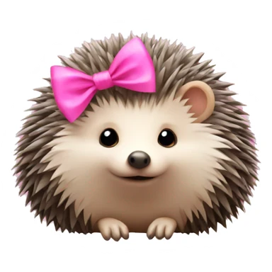 hedgehog with a pink bow sticker
