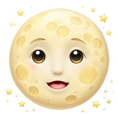 Soft moon with emotional sparkle sticker