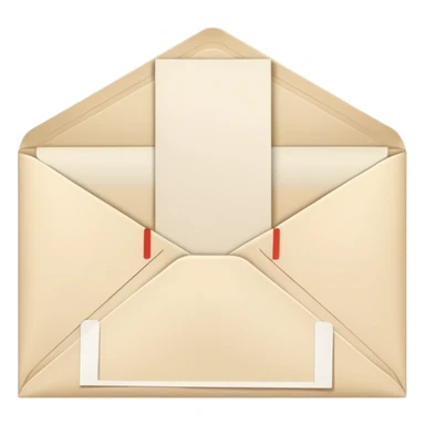 Pale beige envelope with letter sticker